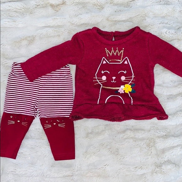 Size 3 months burgundy top and leggings - Picture 3 of 7